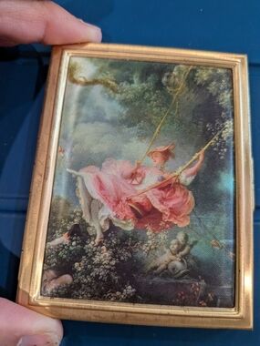 Vintage Framed Art – Girl on Swing